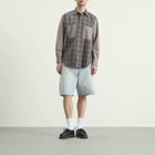 BEAMS Men's Damage Denim Shorts in Ice Wash