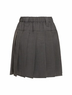 BRUNELLO CUCINELLI Pleated Wool Blend Gauze Mini Skirt