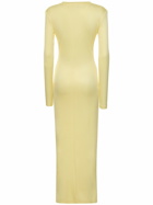 AREA - Viscose V Neck Long Dress W/ Star Stud