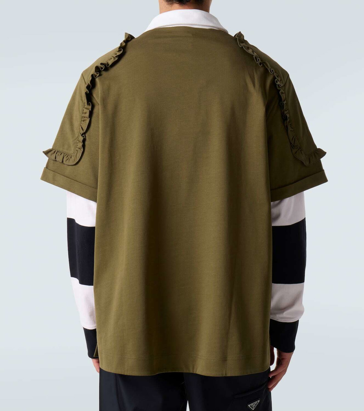 Simone Rocha Layered ruffled cotton jersey polo shirt