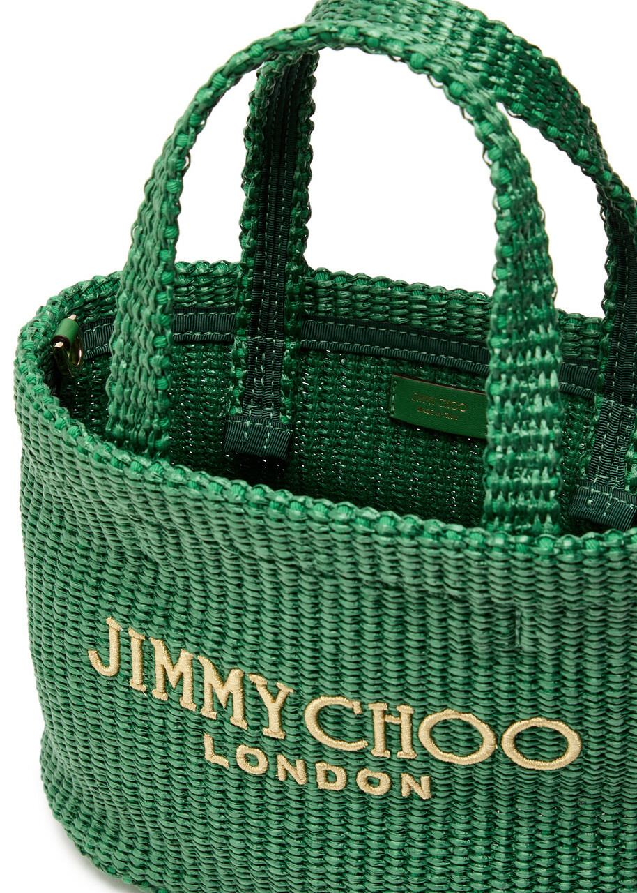 Jimmy Choo Beach Mini Raffia Tote - Green - One Size