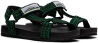 Bottega Veneta Black & Green Trip Sandals