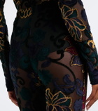 Etro Devoré floral sheer flared pants