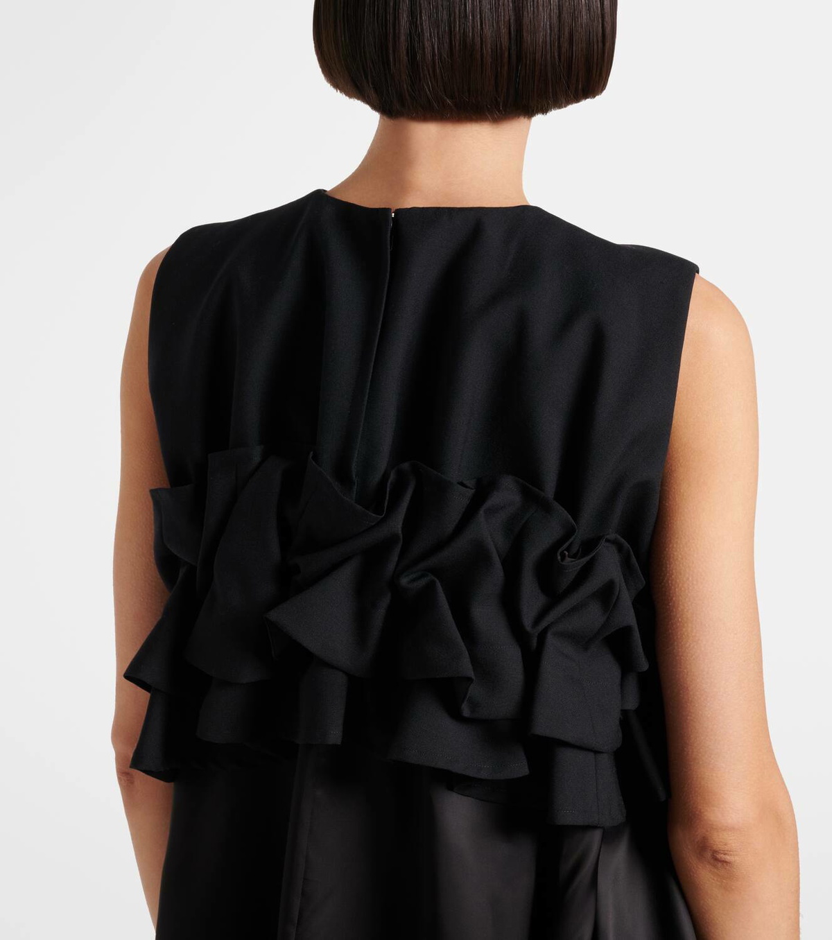 Noir Kei Ninomiya Ruffled wool midi dress