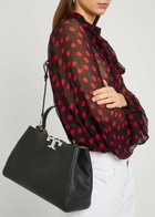Tory Burch Eleanor T-logo Grained Leather top Handle bag - Black - One Size
