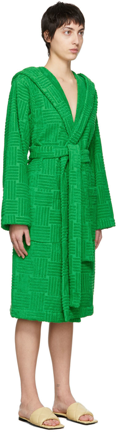 Bottega Veneta Green Intreccio Bath Robe