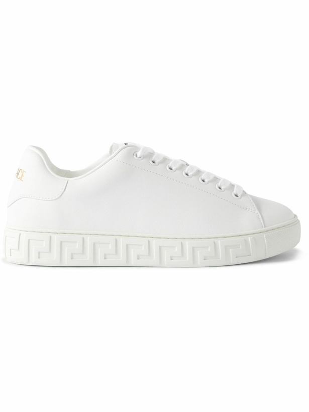Photo: Versace - Faux Leather Sneakers - White