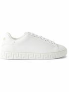 Versace - Faux Leather Sneakers - White