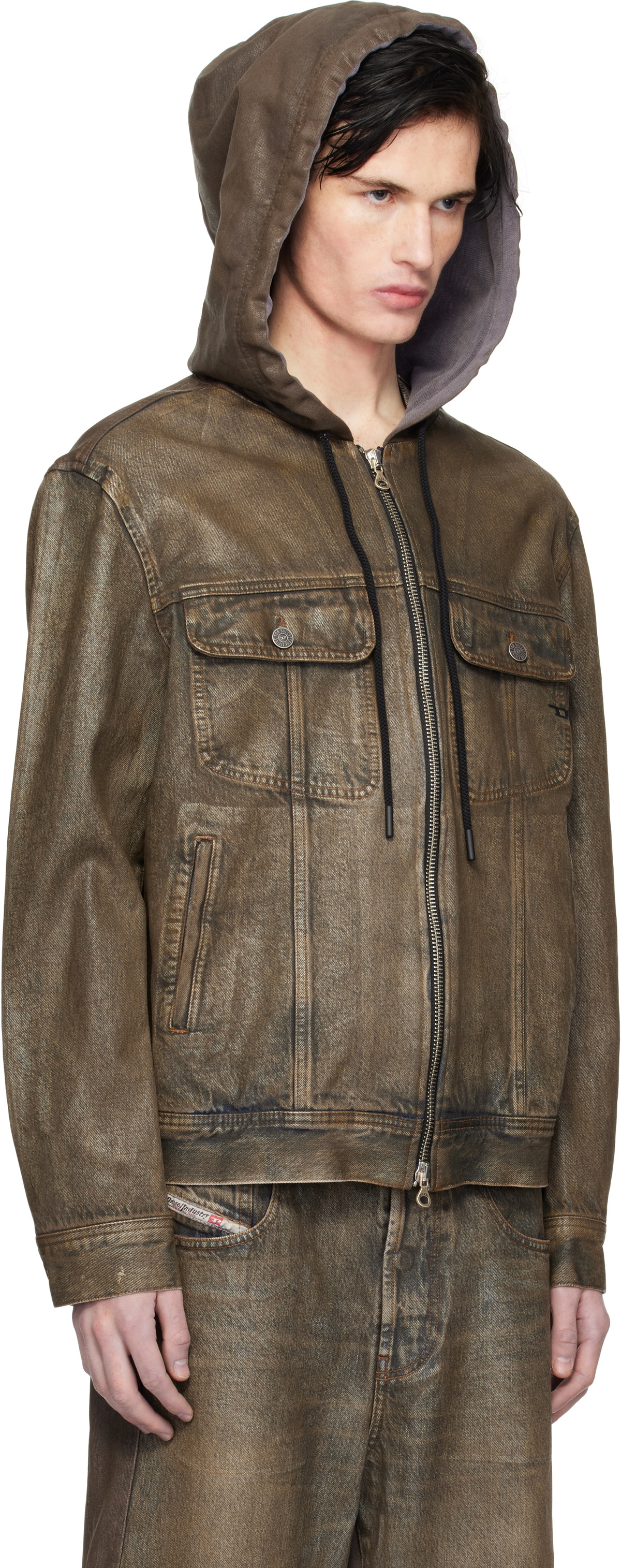 Diesel Brown D-Gross-S1 Denim Jacket Diesel