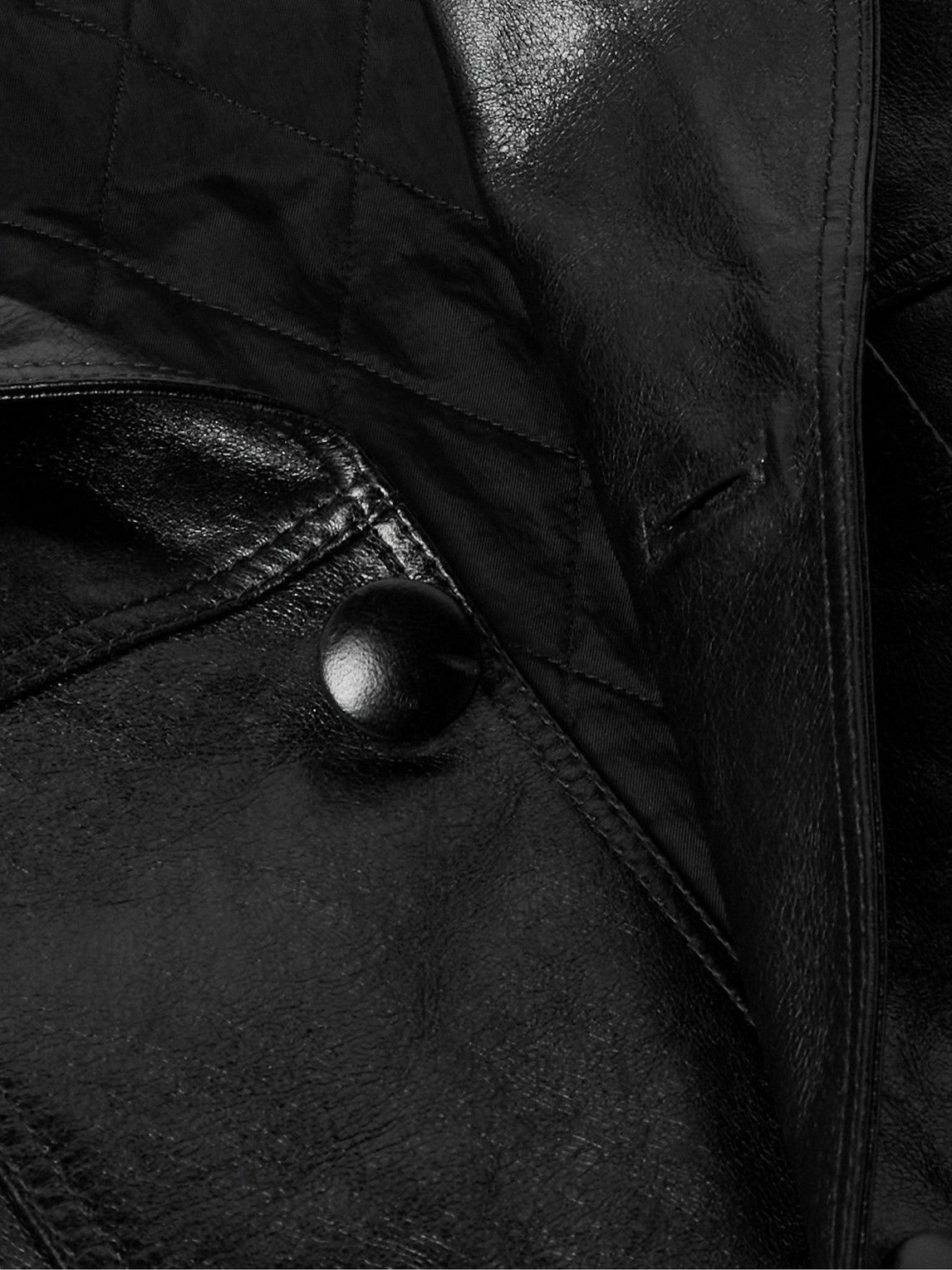 CELINE - Waxed-Leather Jacket - Black