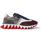 CHRISTIAN LOUBOUTIN - Loubishark Suede, Mesh, Rubber and Textured-Leather Sneakers - Multi