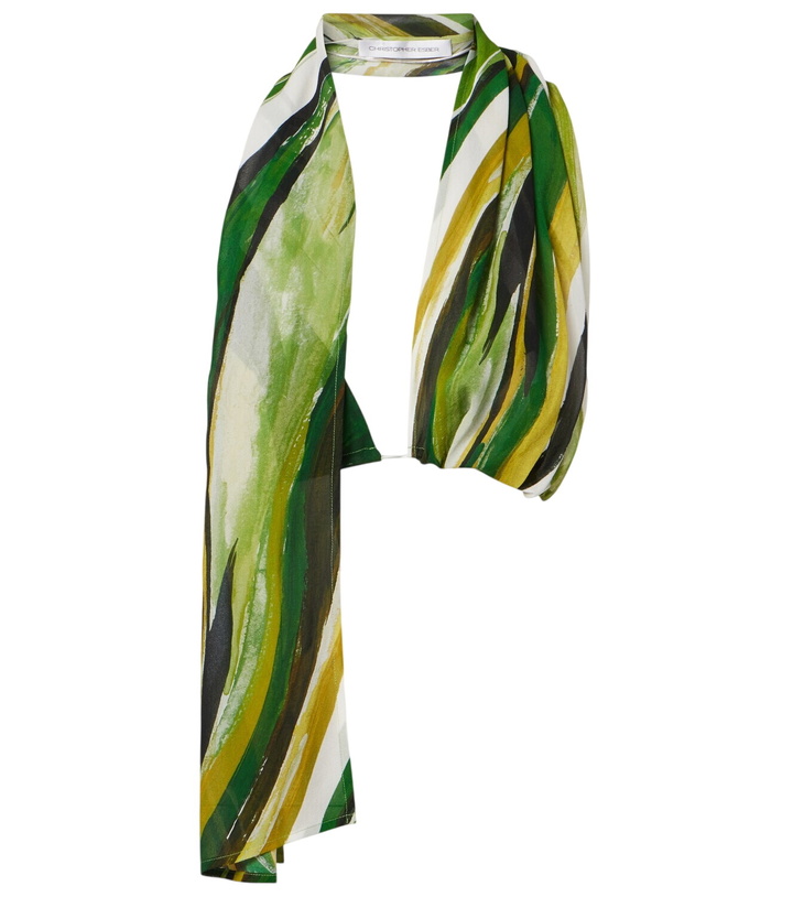 Photo: Christopher Esber Printed silk scarf bra top