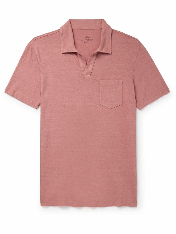 Photo: Altea - Dennis Cotton and Linen-Blend Polo Shirt - Pink