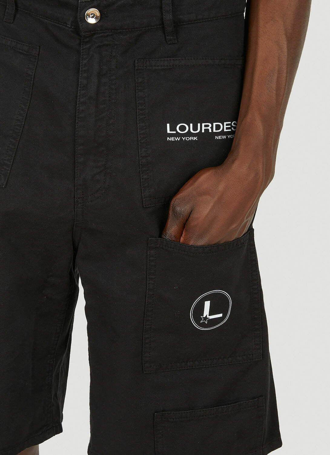 Lourdes Logo Print Cargo Shorts