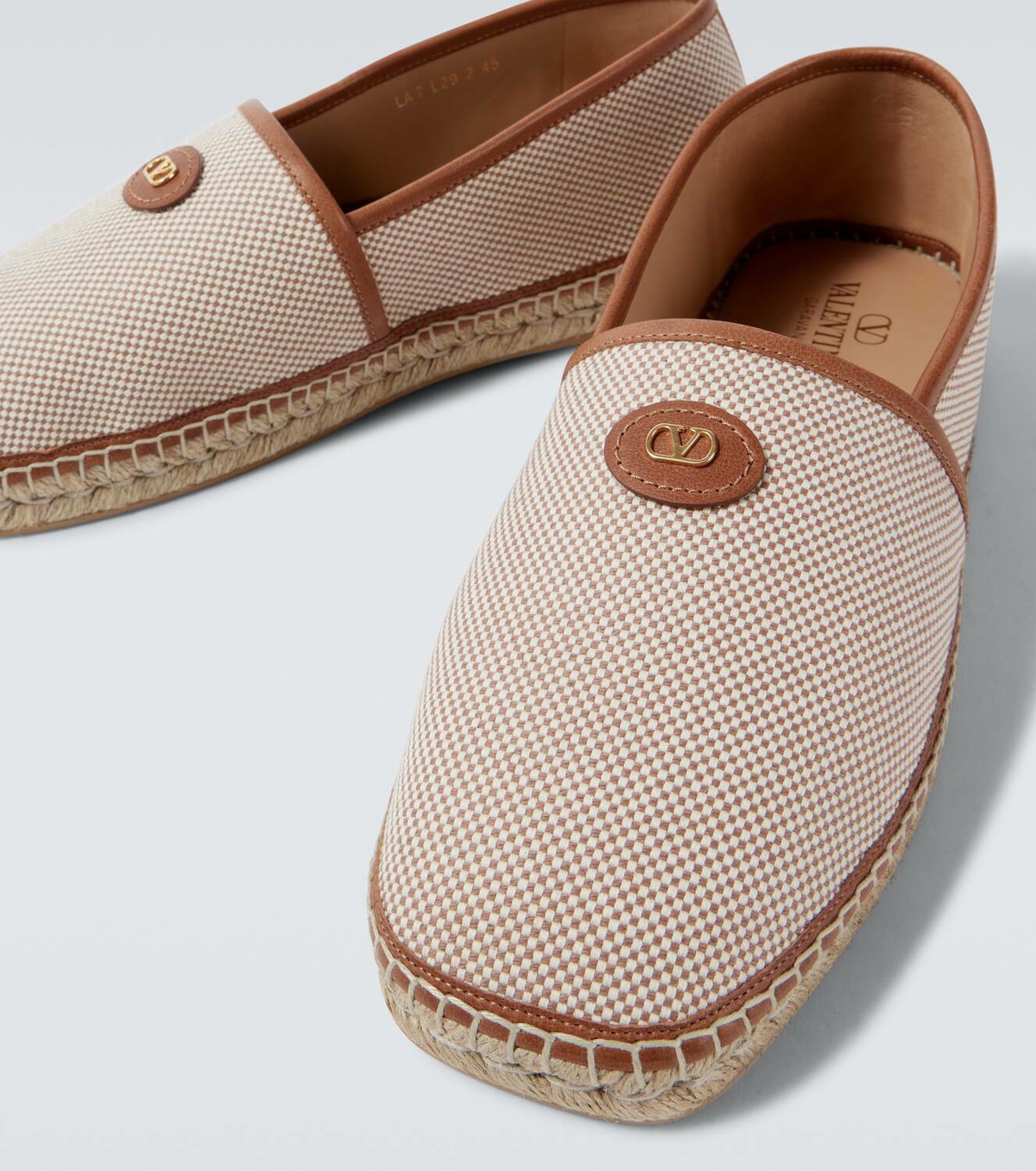 Valentino Garavani VLogo leather-trimmed canvas espadrilles