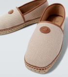 Valentino Garavani VLogo leather-trimmed canvas espadrilles