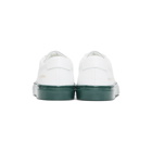Common Projects White and Green Shiny Sole Achilles Low Sneakers