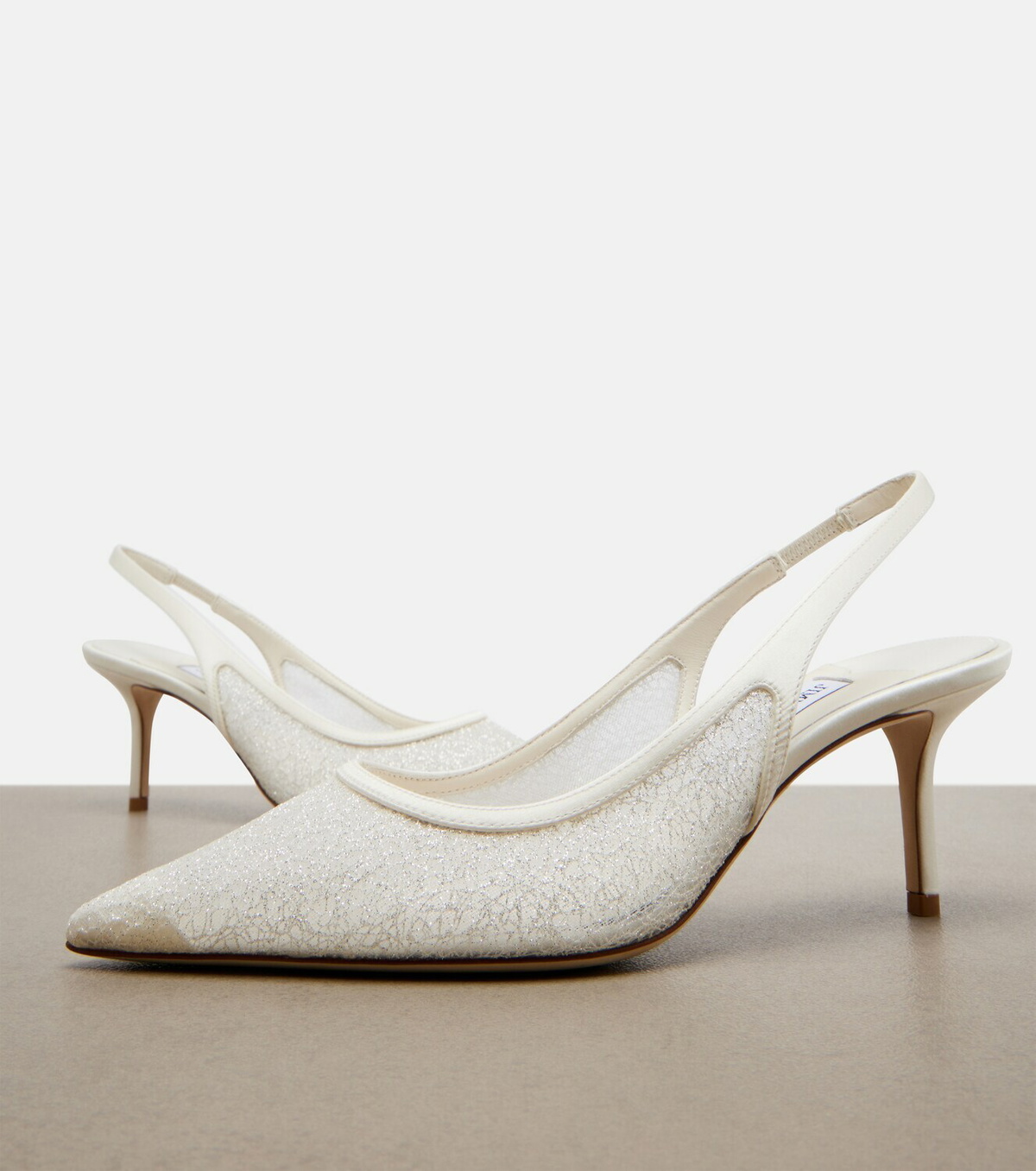 Jimmy Choo Bridal Love leather slingback pumps