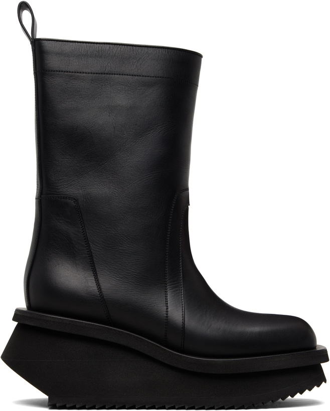 Photo: Rick Owens Black Low Factory Pull On Chelsea Boots