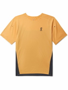 ON - Performance Logo-Print Recycled Mesh and Jersey T-Shirt - Orange
