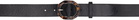 rag & bone Black Audrey Tortoiseshell-Buckle Leather Belt
