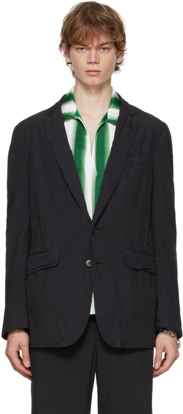 Photo: Dries Van Noten Black Single Button Blazer