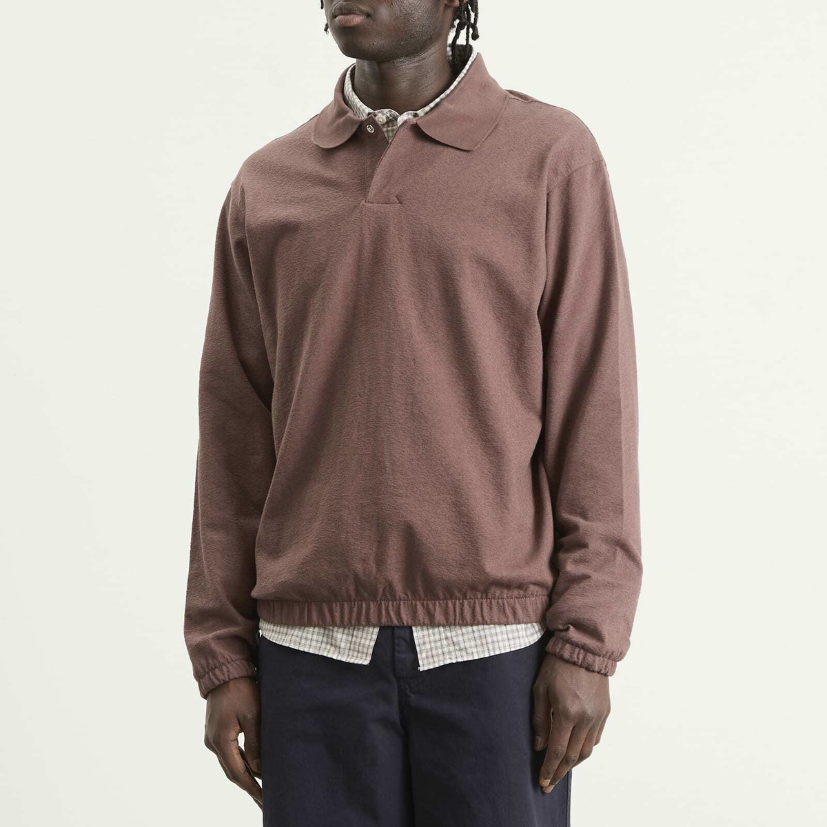 Norse Projects Men's Sylane Relaxed Jersey Polo in Peppercorn