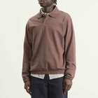 Norse Projects Men's Sylane Relaxed Jersey Polo in Peppercorn