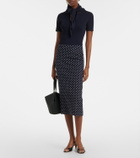 Max Mara Polka-dot jersey midi skirt