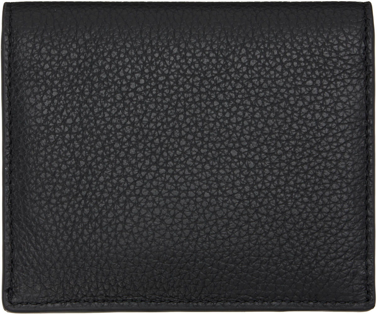 TOTEME Black T-Lock Grained-Leather Card Holder