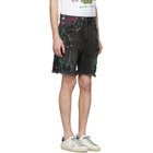 Amiri Black Trasher Graffiti Shorts