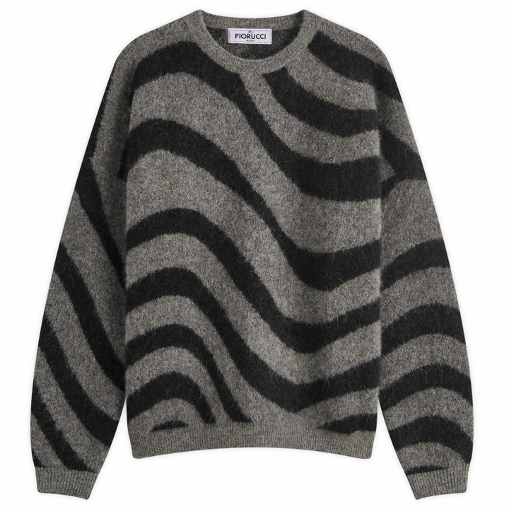 Photo: Fiorucci Women's Black Candy Stripe Mohair Sweater in Black Stripes