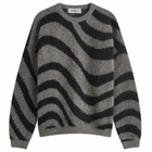 Fiorucci Women's Black Candy Stripe Mohair Sweater in Black Stripes