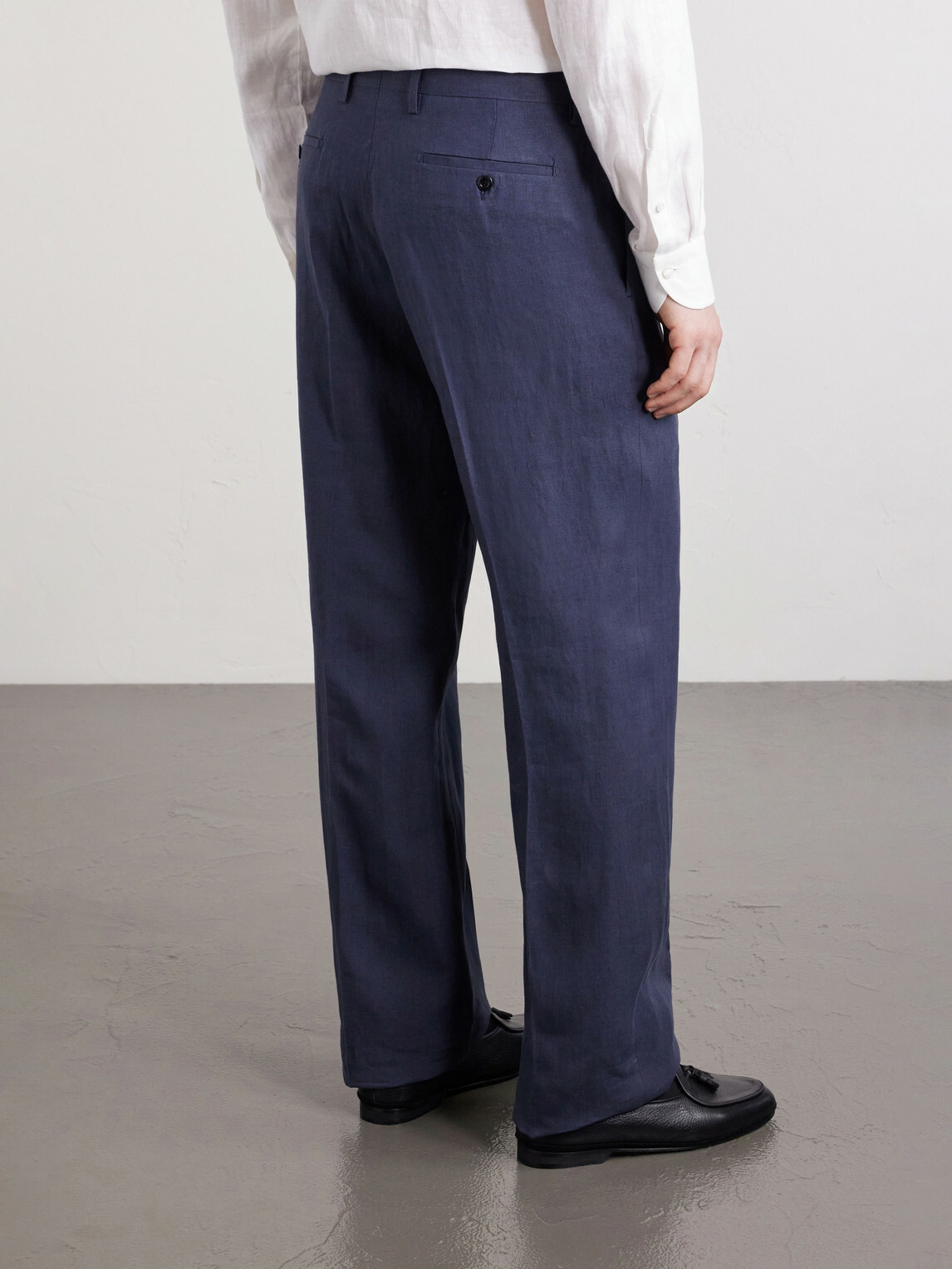 Rubinacci - Ciro Straight-Leg Linen Suit Trousers - Blue