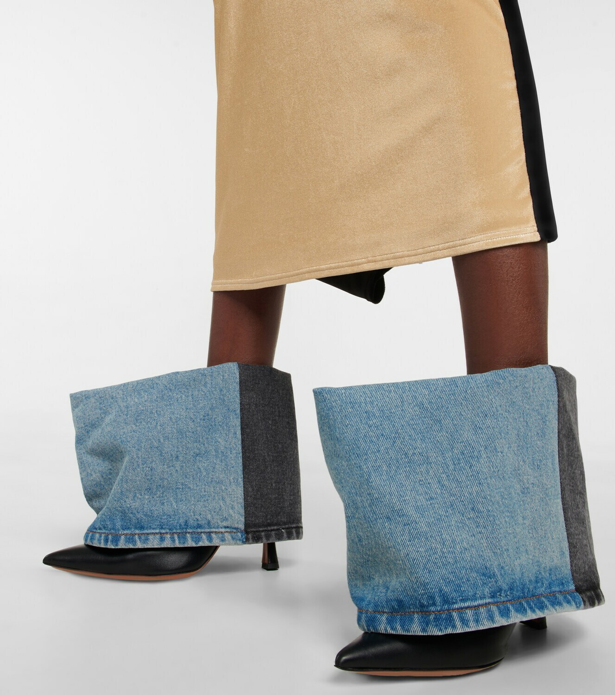 Loewe - Denim and leather ankle boots Loewe