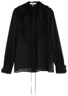 Chloe Ruffled Silk-chiffon Blouse Black