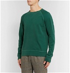 Officine Generale - Garment-Dyed Fleece-Back Cotton-Jersey Sweatshirt - Green