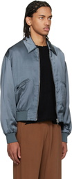 Second/Layer Gray Aces Satin Club Jacket