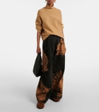 Alanui Printed cotton wide-leg pants