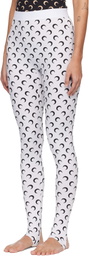 Marine Serre White Recycled Moon Jersey Stirrup Leggings