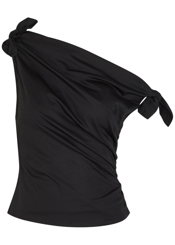 Photo: Staud Bellaria Ruched Stretch-cotton top Black