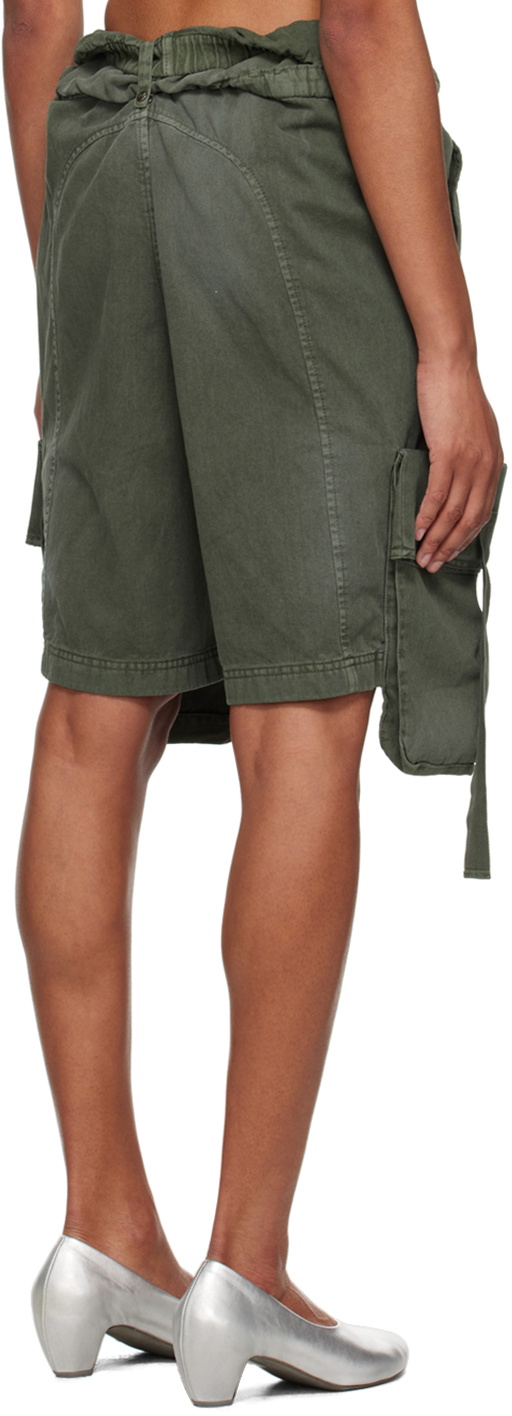 OPEN YY Green Rolled Waist Shorts OPEN YY