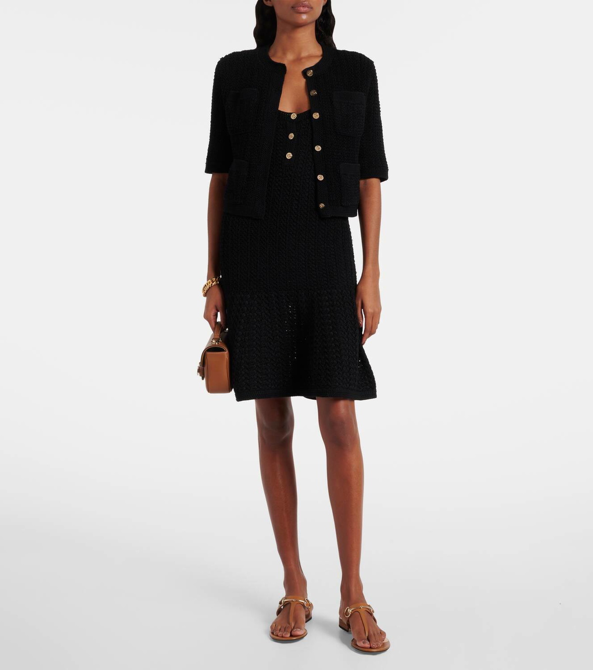 Gucci Waffle-knit cotton-blend minidress