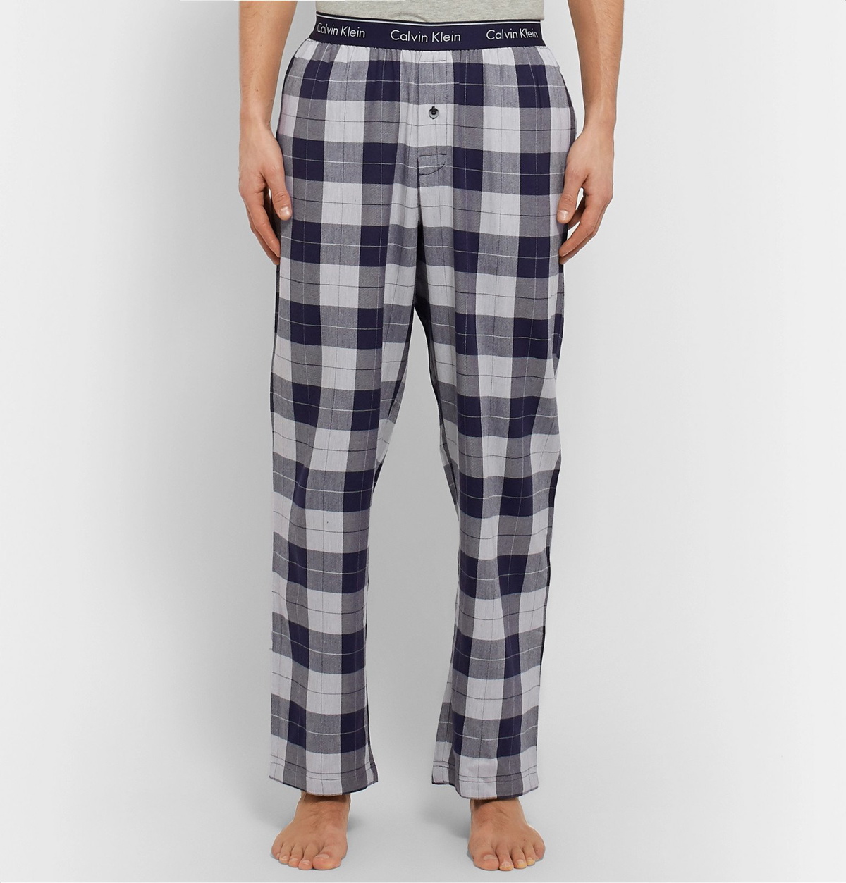 Regular Fit Flannel pyjama bottoms  BlackWhite checked  Men  HM IN