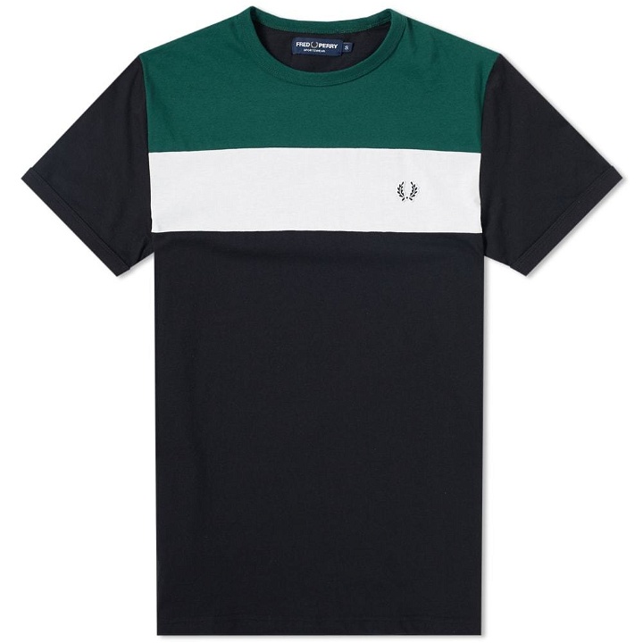 Photo: Fred Perry Colour Block Panel Tee Black