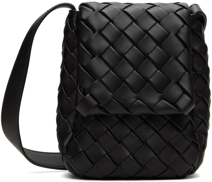 Photo: Bottega Veneta Black Mini Vertical Cobble Pouch