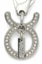 Diesel Metal Taurus charm with rhinestones - Charms and Keyrings - Unisex - Silver