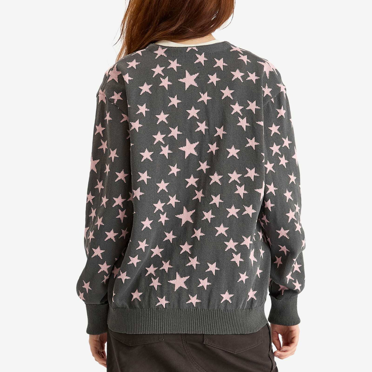 Needles Women's V Neck Cardigan in Charcoal