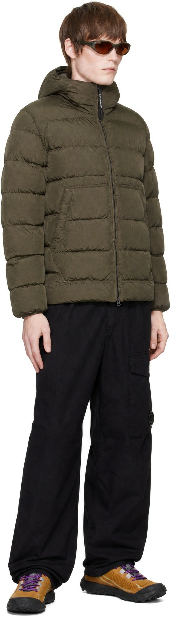 C.P. Company Khaki Chrome-R Goggle Down Jacket