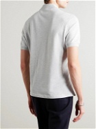 Brunello Cucinelli - Logo-Print Cotton-Piqué Polo Shirt - Gray